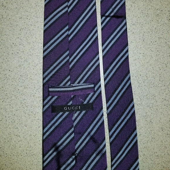 Gucci Purple Striped Tie - Picture 4 of 5